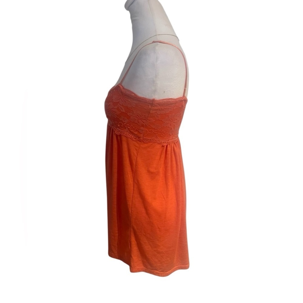 Y2K Orange Lace Babydoll Top Size L – Fall Aesthetic Retro Style - Picture 3 of 9